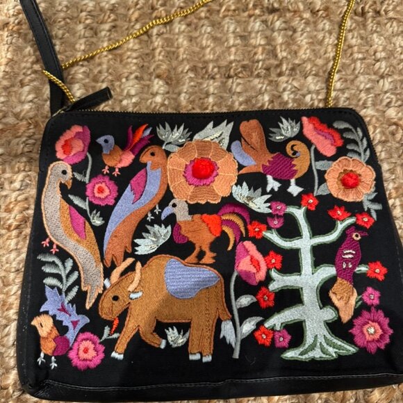 Lizzie Fortunato Hand embroidered Otami embroidered clutch - Picture 1 of 5